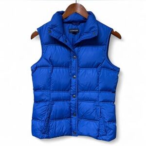 Lands End Womens Size XSmall Down Blue Snap Puffer Vest activewear size 2-4